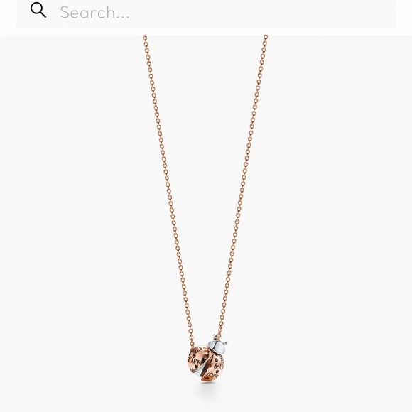 Tiffany rose gold and silver ladybug necklace - Picture 1 of 8